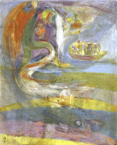 Chun Kyung-Ja, Calling the Spirit, 1971, Oriental pigment on mulberry paper, 162 x 130 cm