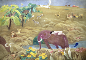 Chun Kyung-Ja, Savanna, 1978, Oriental pigment on mulberry paper, 102 x 146 cm
