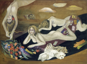 Chun Kyung-Ja, Wailing in the Dusk, unfinished 1995, Oriental pigment on mulberry paper, 94.5 x 128.5 cm